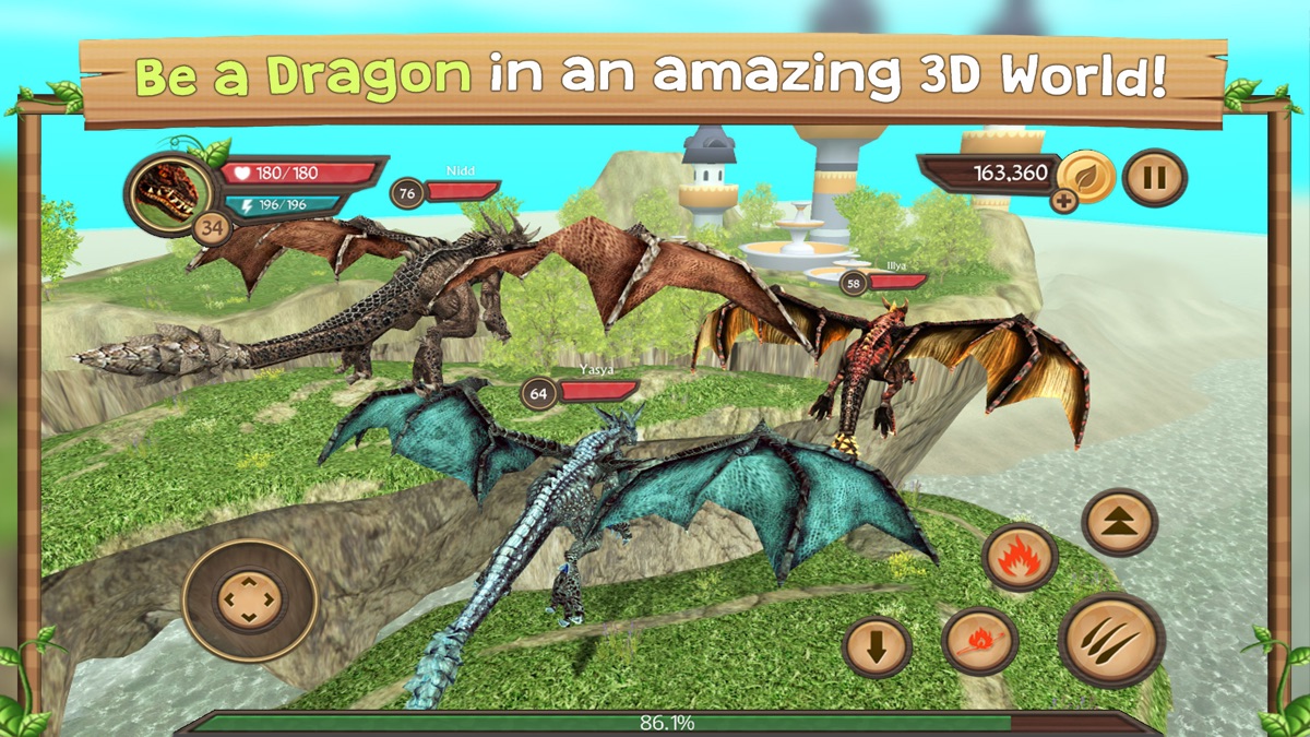 Dragon Sim Online multiplayer gameplay in a 3D world