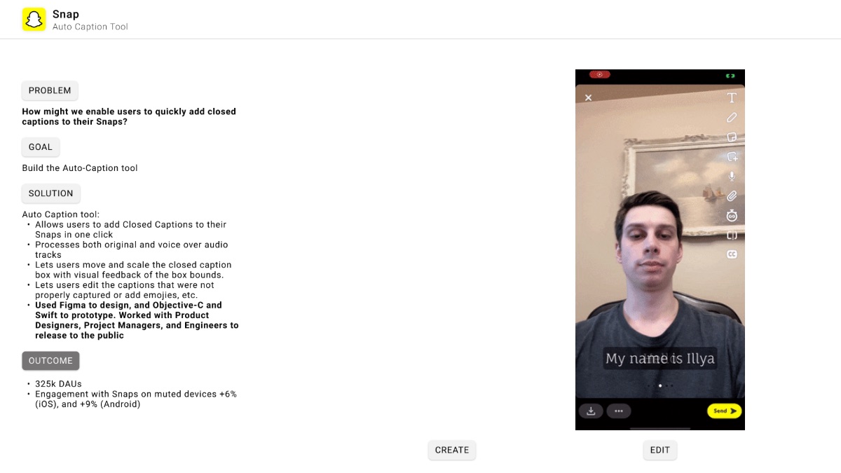 Auto-Caption tool case study and working prototype